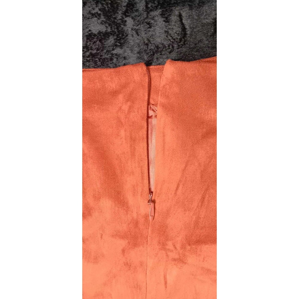 Forever 21 Plus Size 1X Rust Faux Suede Fringe Mini Skirt Western Boho Cowgirl - Picture 9 of 9